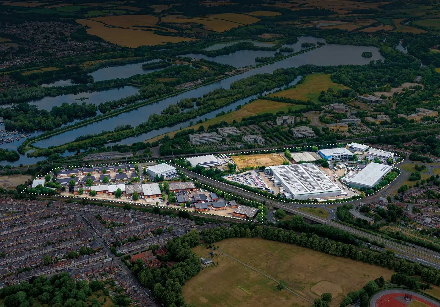 Aerial view of Suttons Business Park, Reading